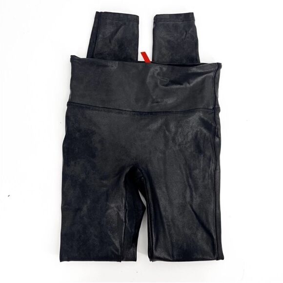 EUC Spanx Faux Black Leather Pants Size Small Tall - Picture 2 of 6